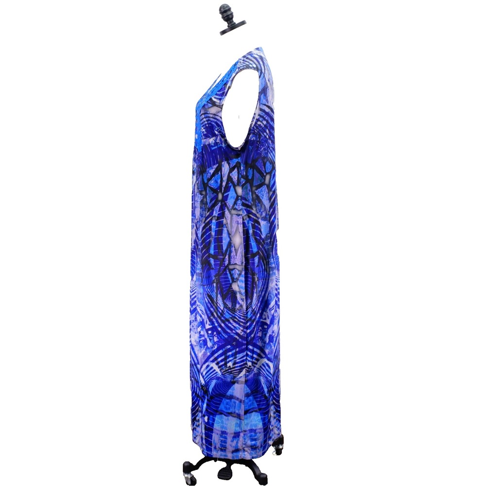 Apt. 9 Purple Blue Lace V-Neck Sleeveless Full Length Dress XL Polyester Spandex - Picture 3 of 7